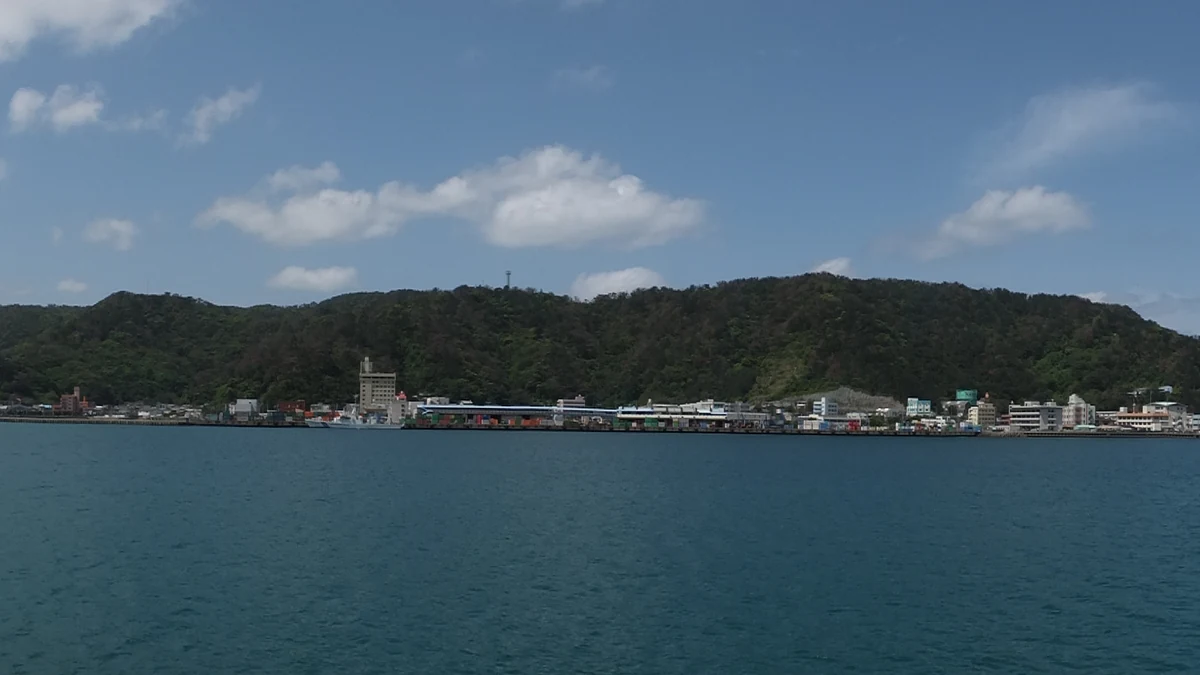 Naze Port and cruise ship at Amami Oshima in Japan