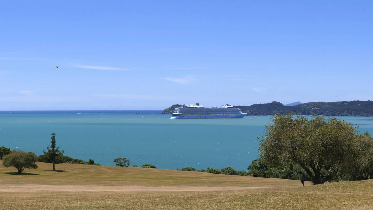Panorama of the Bay of Islands from Waitangi towards Russell, New Zealand