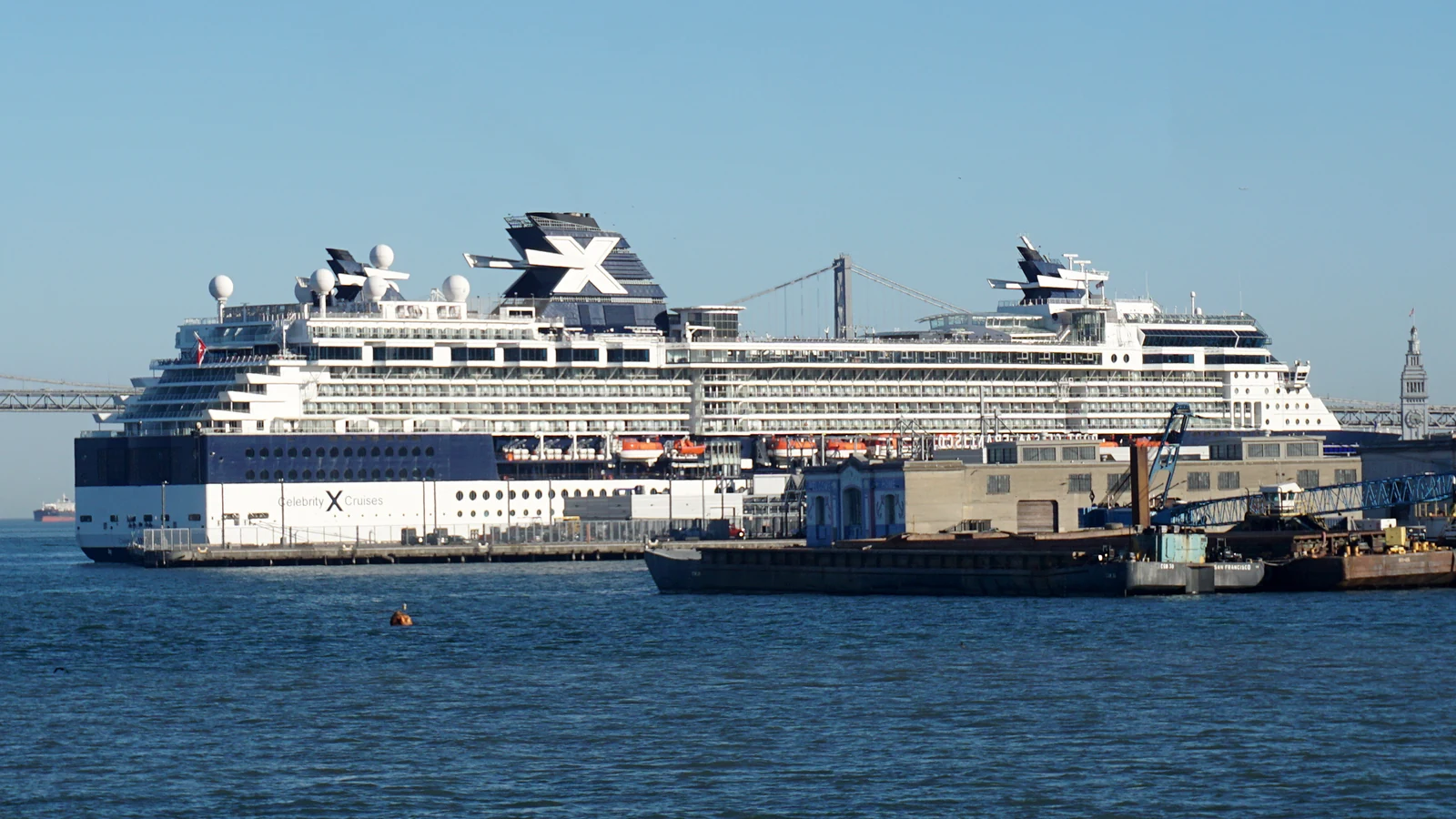 Celebrity Infinity cruise ship docked in San Francisco