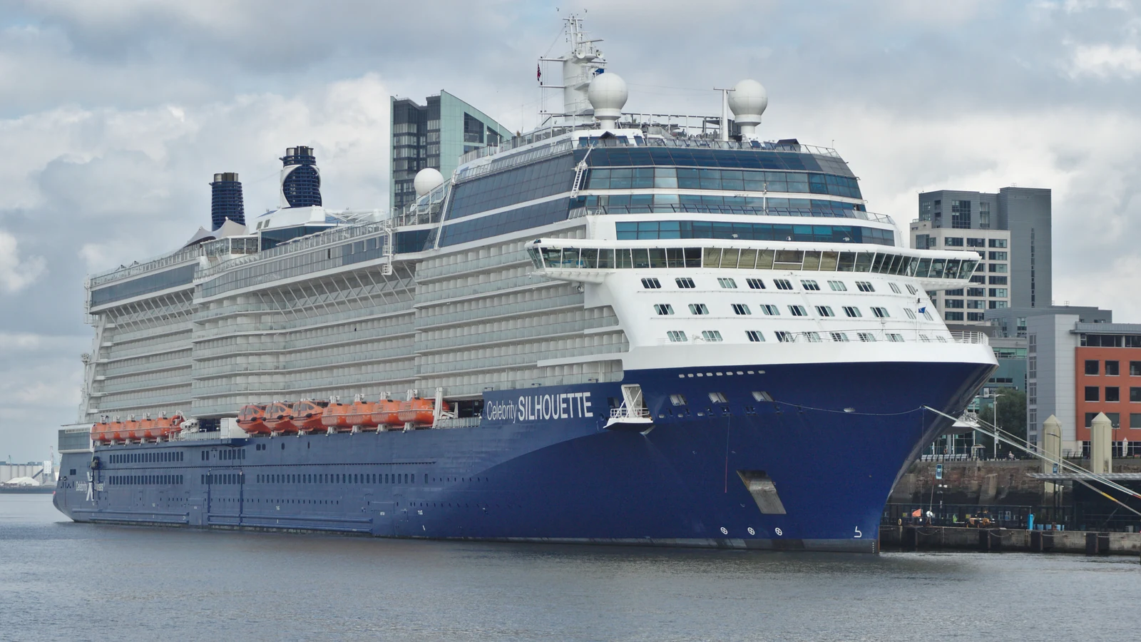 Celebrity Silhouette cruise ship at Liverpool Cruise Terminal