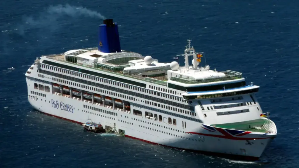 Aurora cruise ship at anchor for P&O Cruises