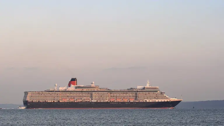 Queen Elizabeth cruise ship sailing at sea