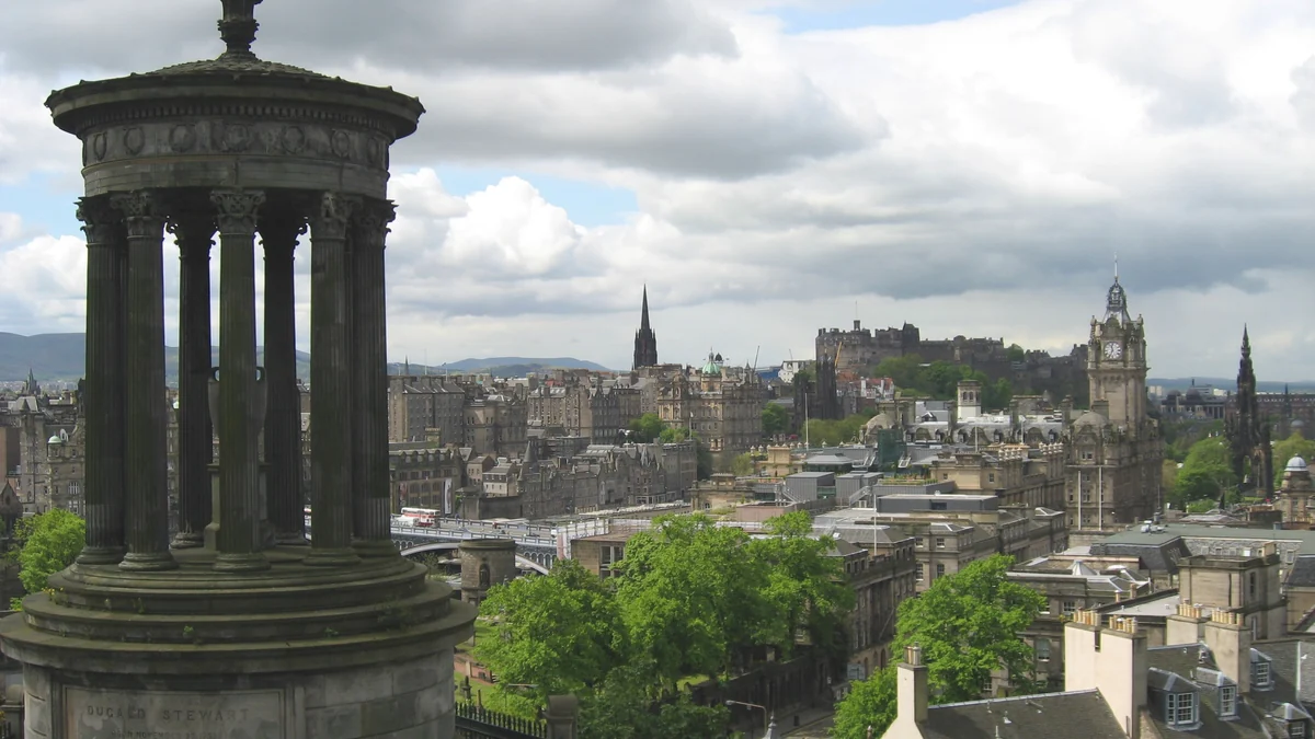 Edinburgh Cruise Port guide image showing Edinburgh skyline from Calton Hill