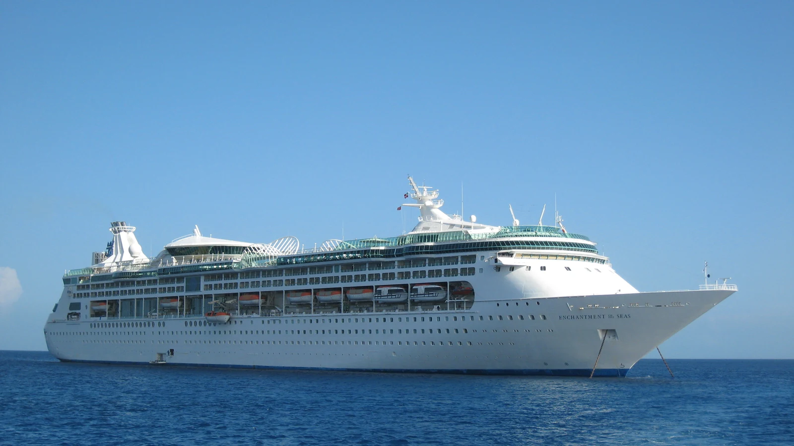 Enchantment of the Seas anchored at sea