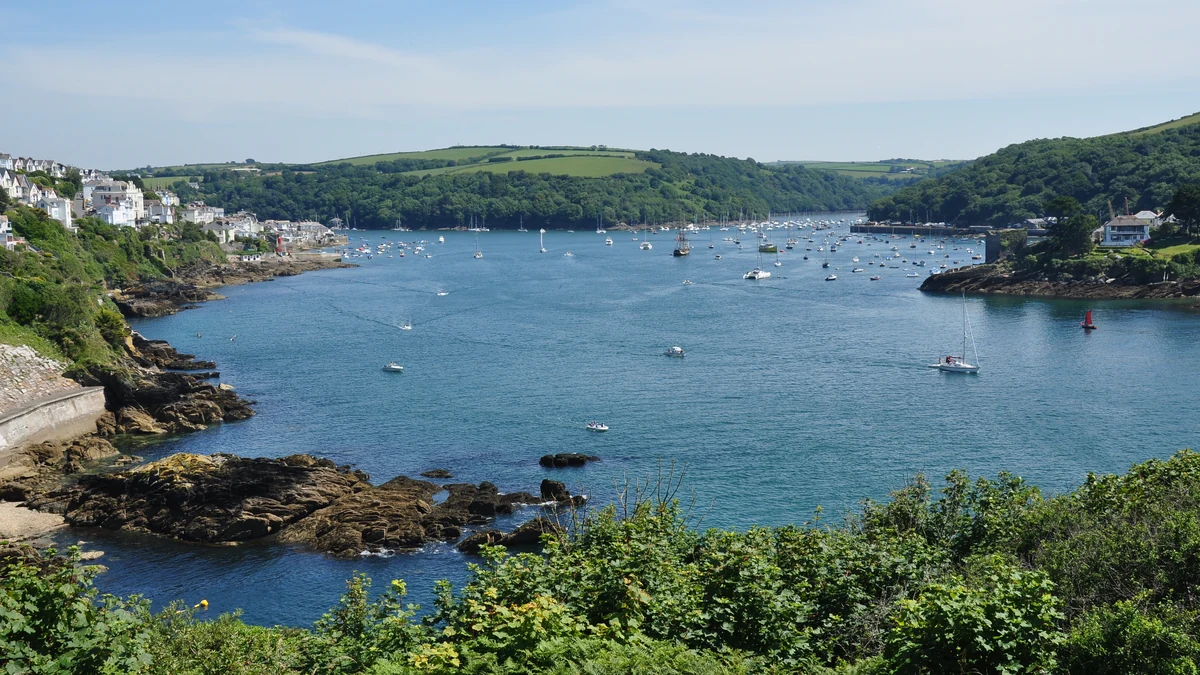 Fowey cruise port harbour and Cornish estuary