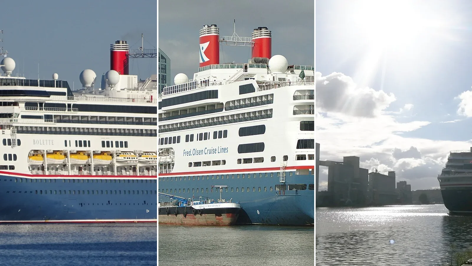 Bolette, Borealis and Balmoral, the three Fred. Olsen cruise ships