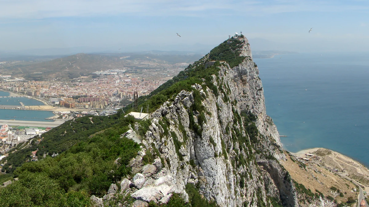 Gibraltar cruise port destination view from the top of the Rock of Gibraltar