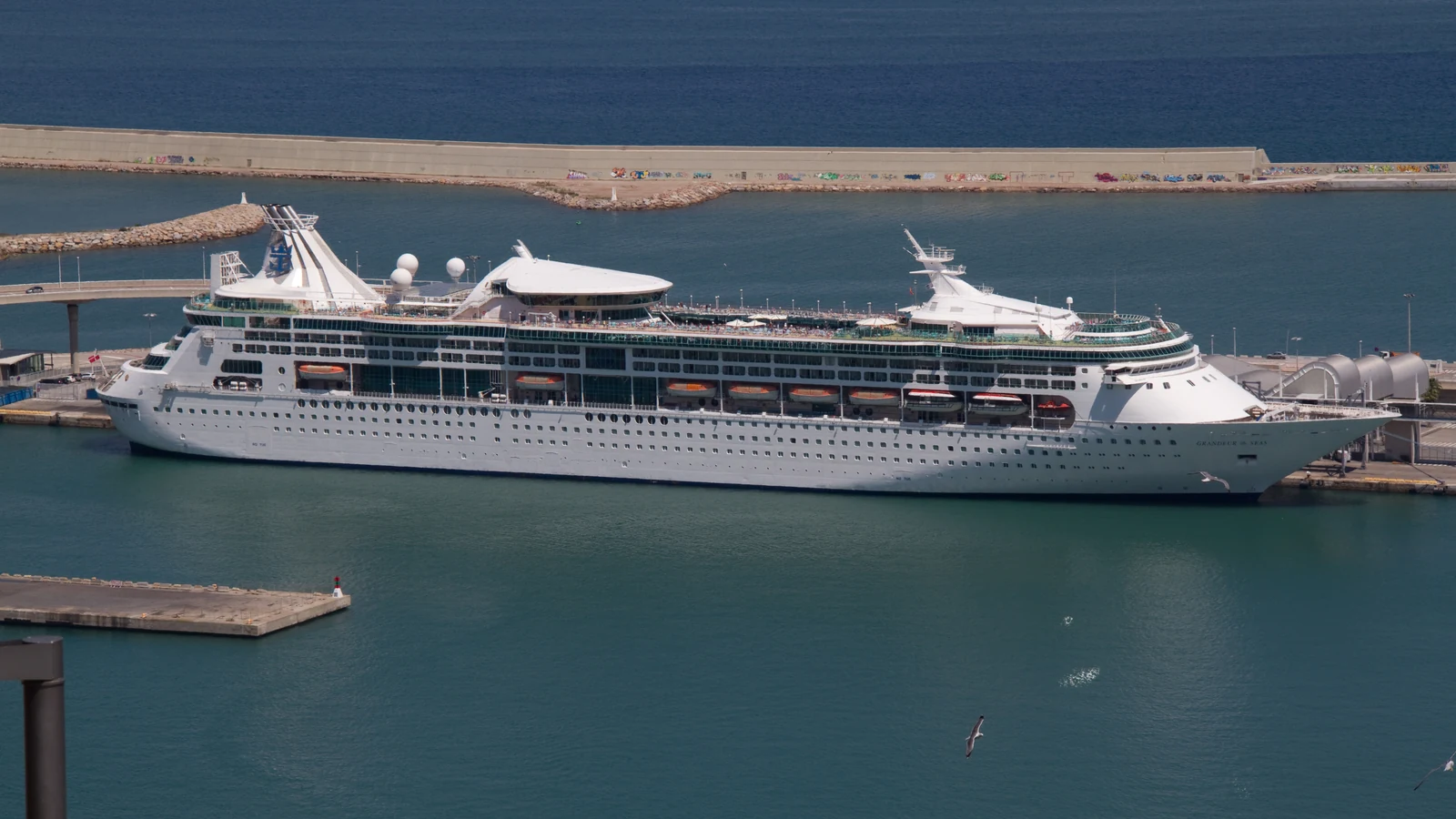 Grandeur of the Seas docked in Barcelona