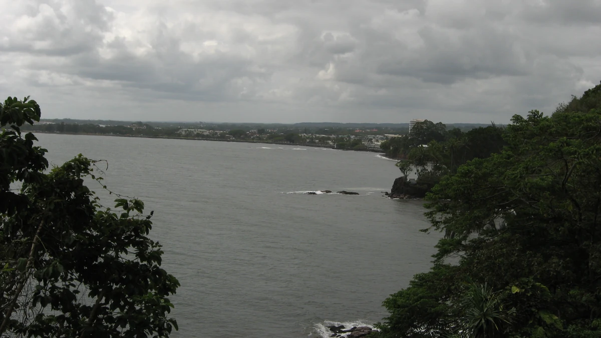 Cloudy view across Hilo Bay on Hawaiʻi Island