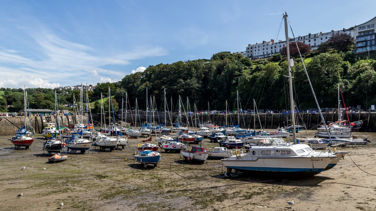 Ilfracombe cruise port harbour and hillside town in North Devon