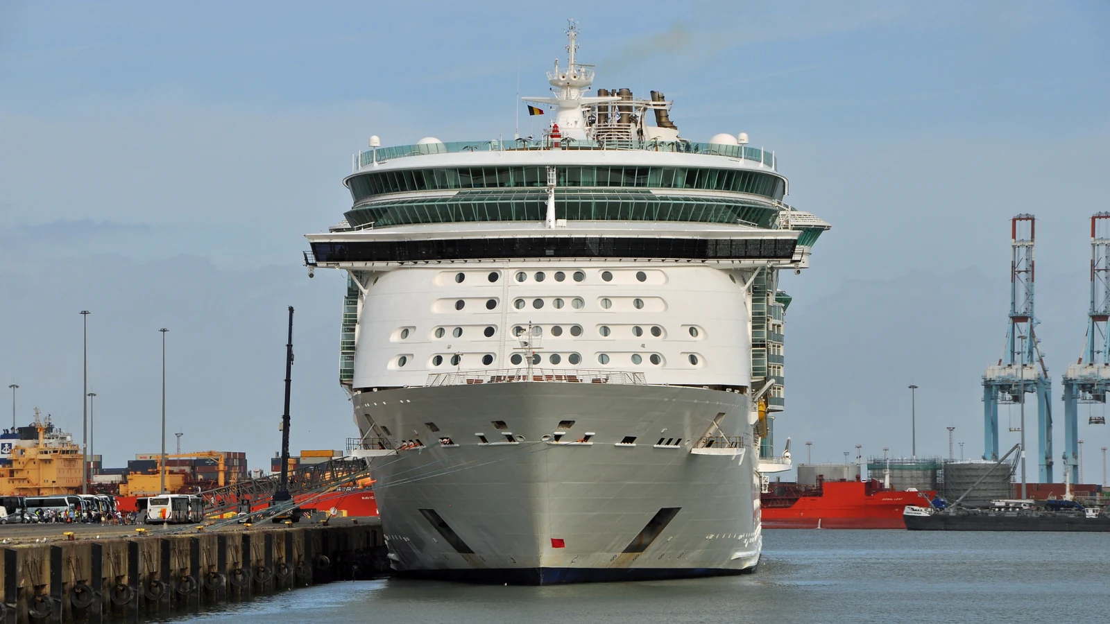 Independence of the Seas cruise ship berthed at Zeebrugge