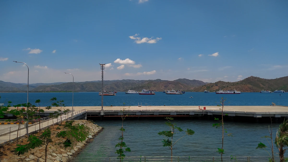 Cruise ship jetty at Gili Mas Passenger Terminal near Lembar, Lombok