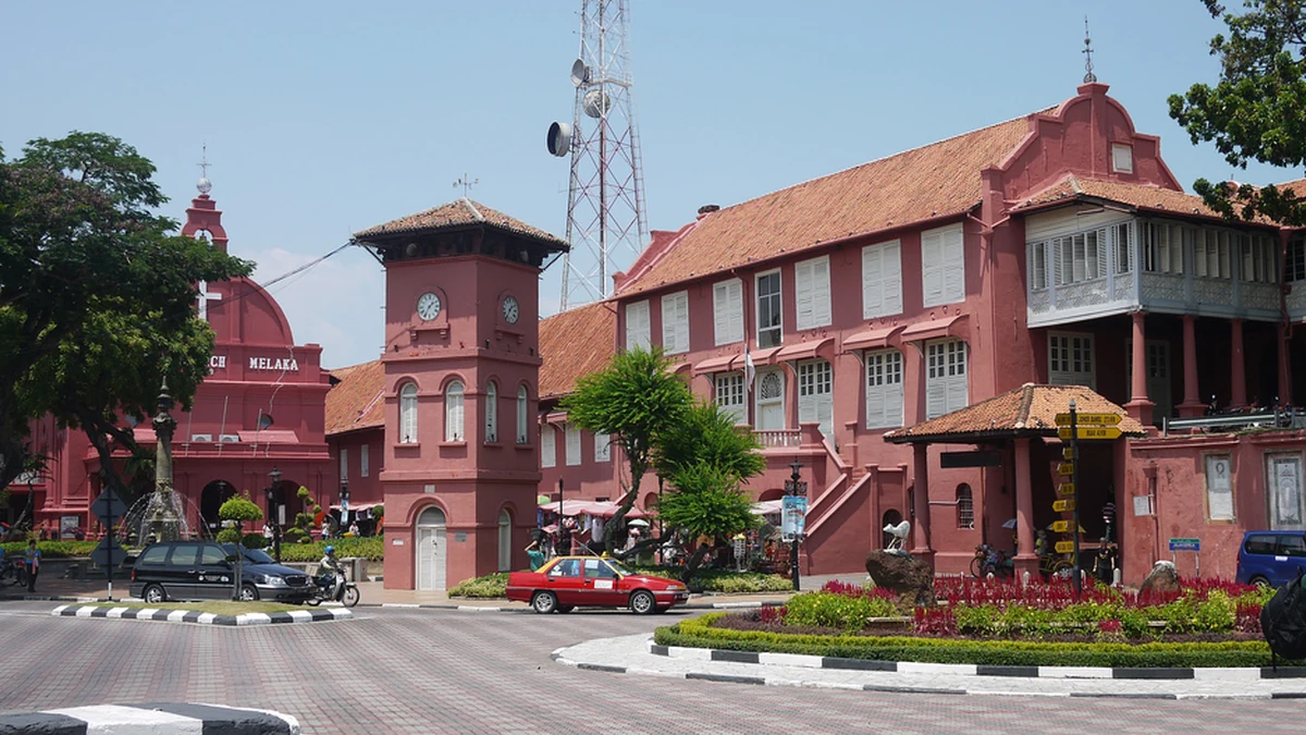 Dutch Square in the UNESCO historic centre of Malacca, Malaysia