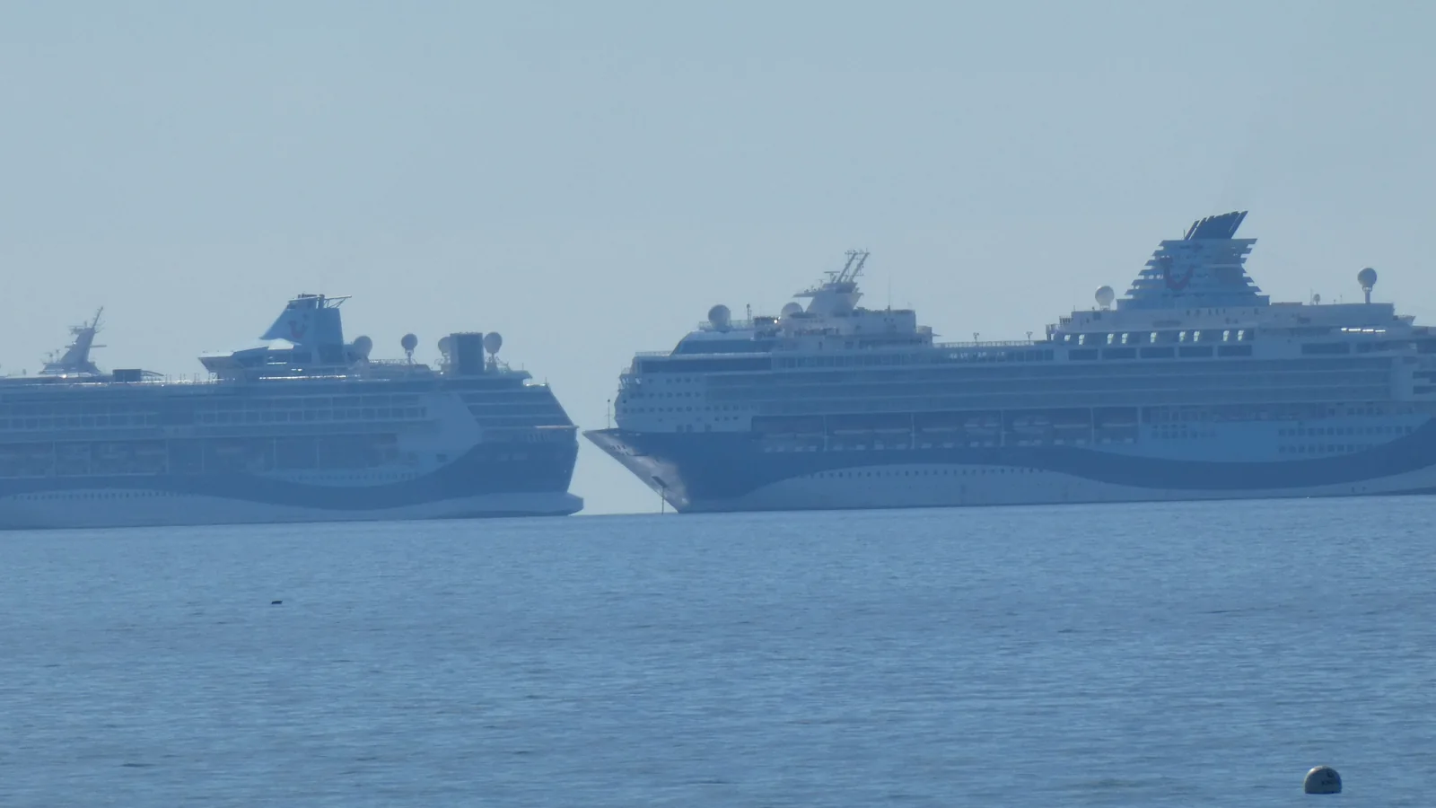 Marella Explorer and Marella Discovery together in Weymouth Bay
