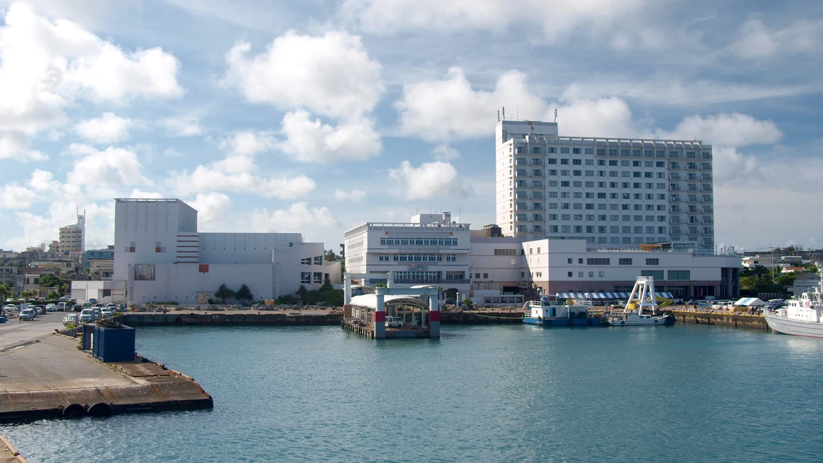 Hirara Port waterfront on Miyakojima in Okinawa, Japan