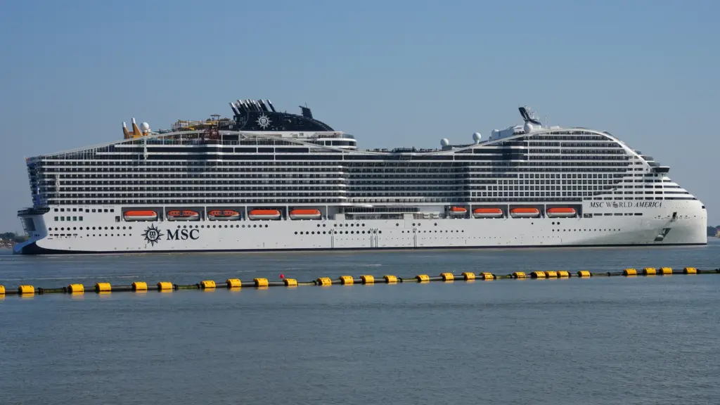MSC World America at Saint-Nazaire on delivery day