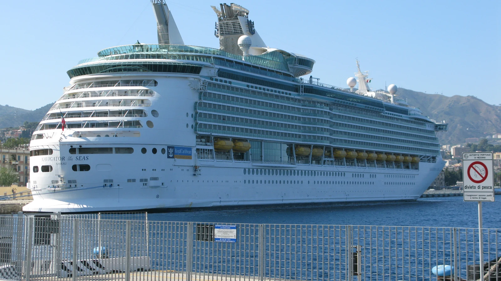 Navigator of the Seas in Messina harbour