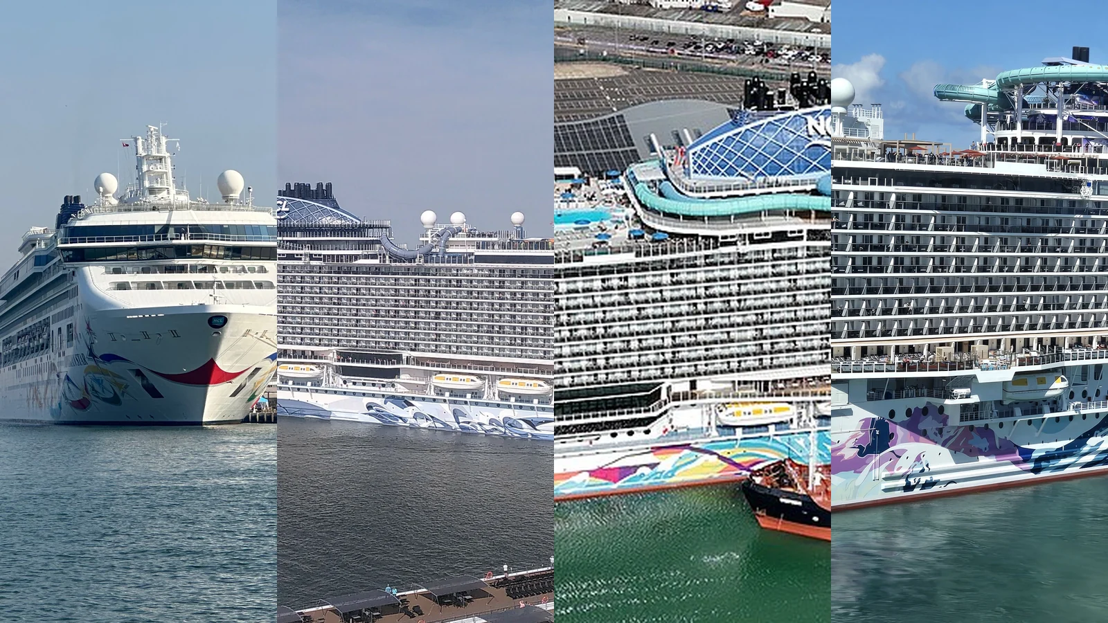 Norwegian Star, Prima, Aqua and Luna shown together
