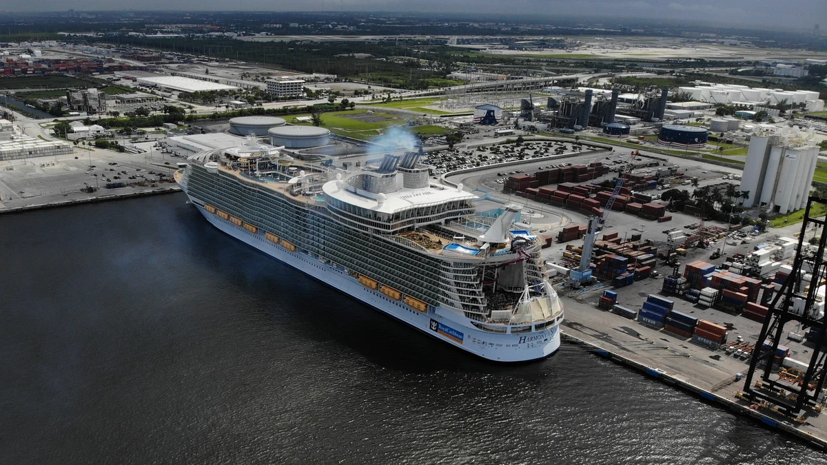 Port Everglades cruise port guide image showing a cruise ship docked at Port Everglades