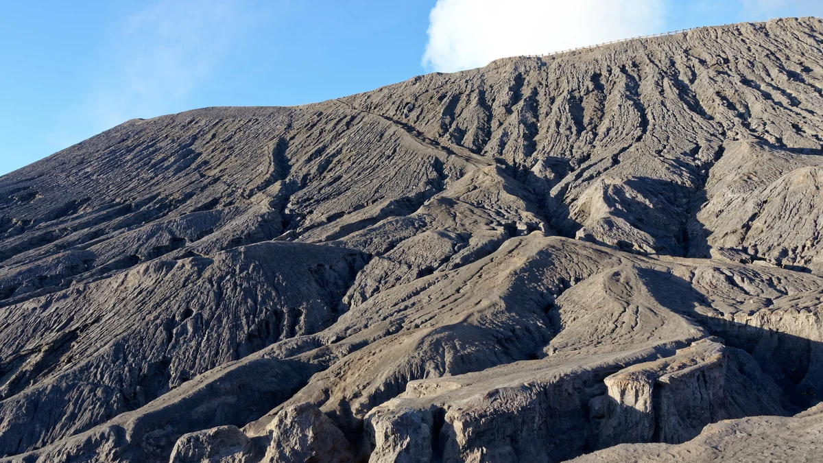 Volcanic slopes of Mount Bromo in East Java, Indonesia