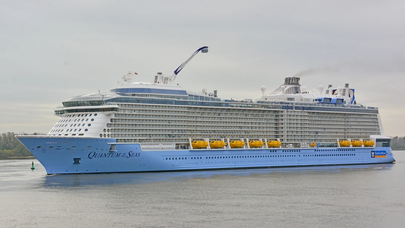 Quantum of the Seas cruise ship sailing on the River Elbe