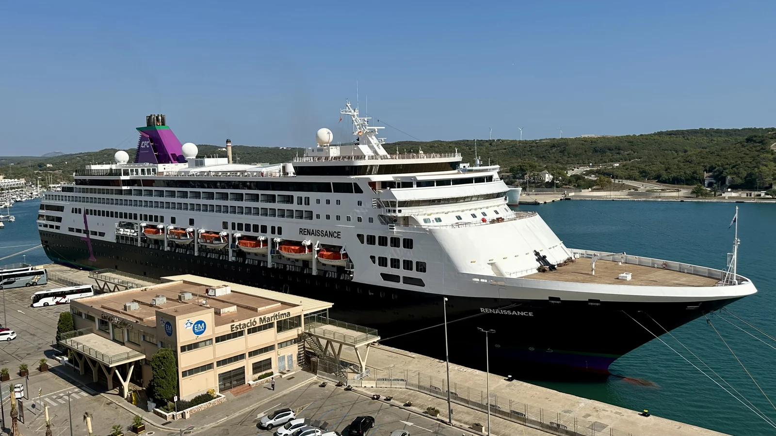 Renaissance berthed at Mahon in Menorca