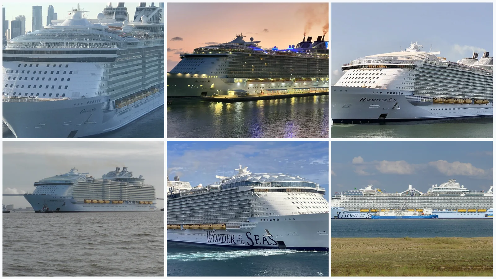 Six Royal Caribbean Oasis Class cruise ships