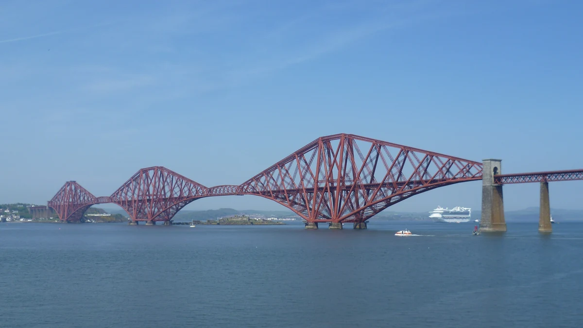 South Queensferry cruise port beneath the Forth Bridge near Edinburgh