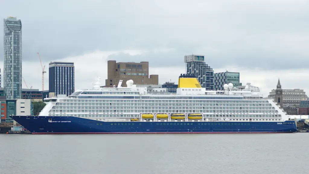 Saga cruise ship Spirit of Adventure at Liverpool
