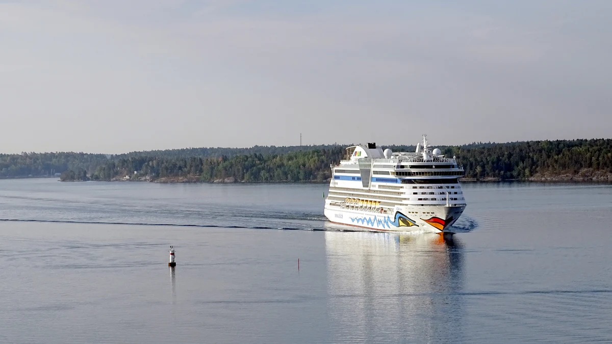 AIDAdiva cruise ship sailing in the Stockholm archipelago