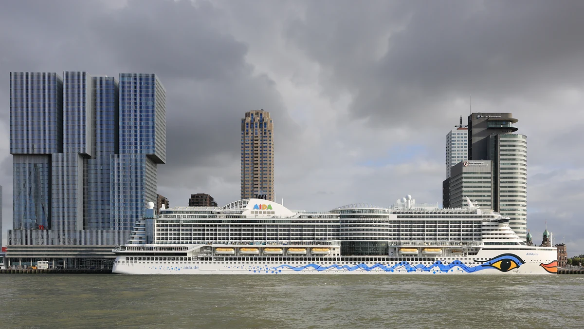 AIDAperla cruise ship in Rotterdam
