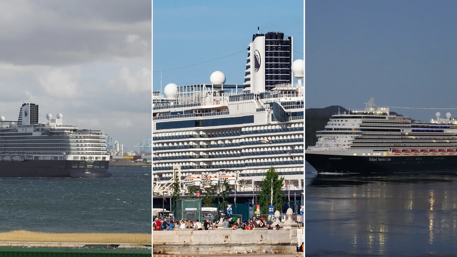 Holland America Pinnacle Class cruise ships Rotterdam Nieuw Statendam and Koningsdam