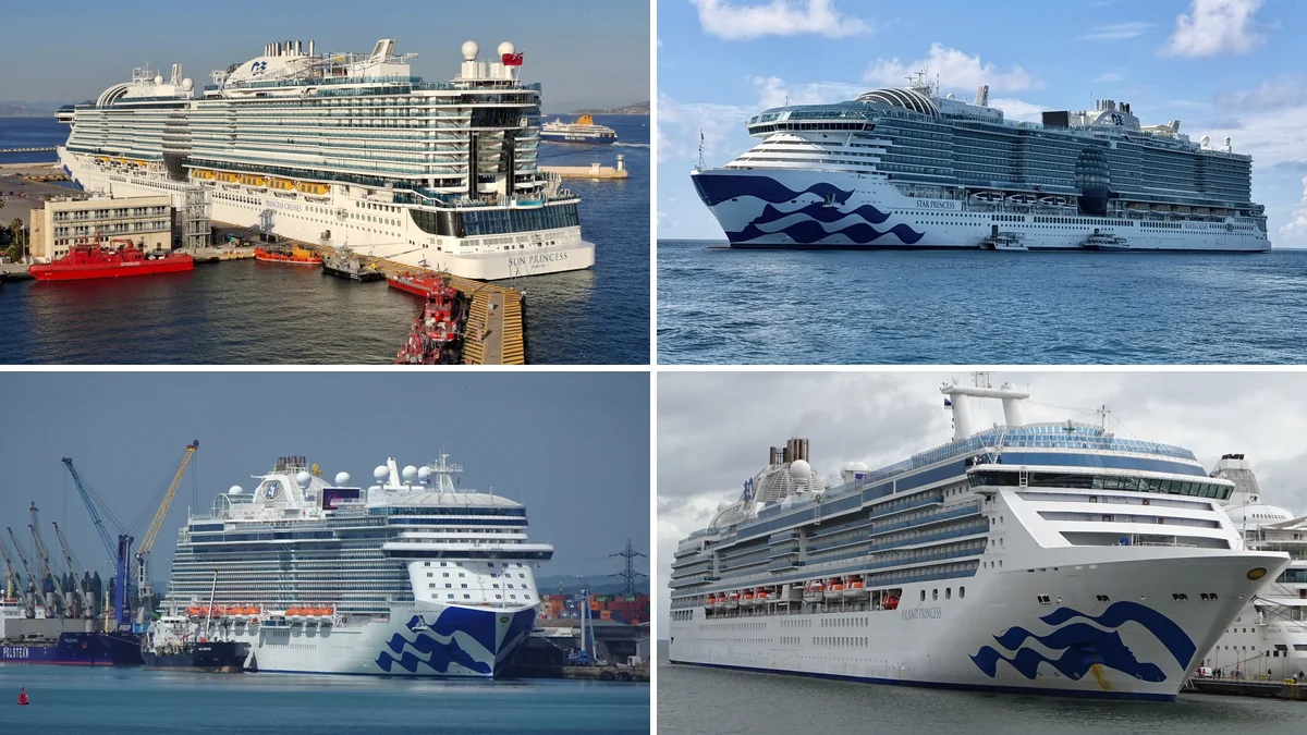 Sun Princess, Star Princess, Sky Princess and Island Princess representing the Princess fleet