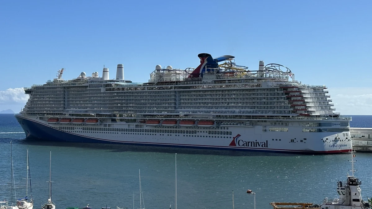 Carnival Celebration cruise ship in Funchal Madeira