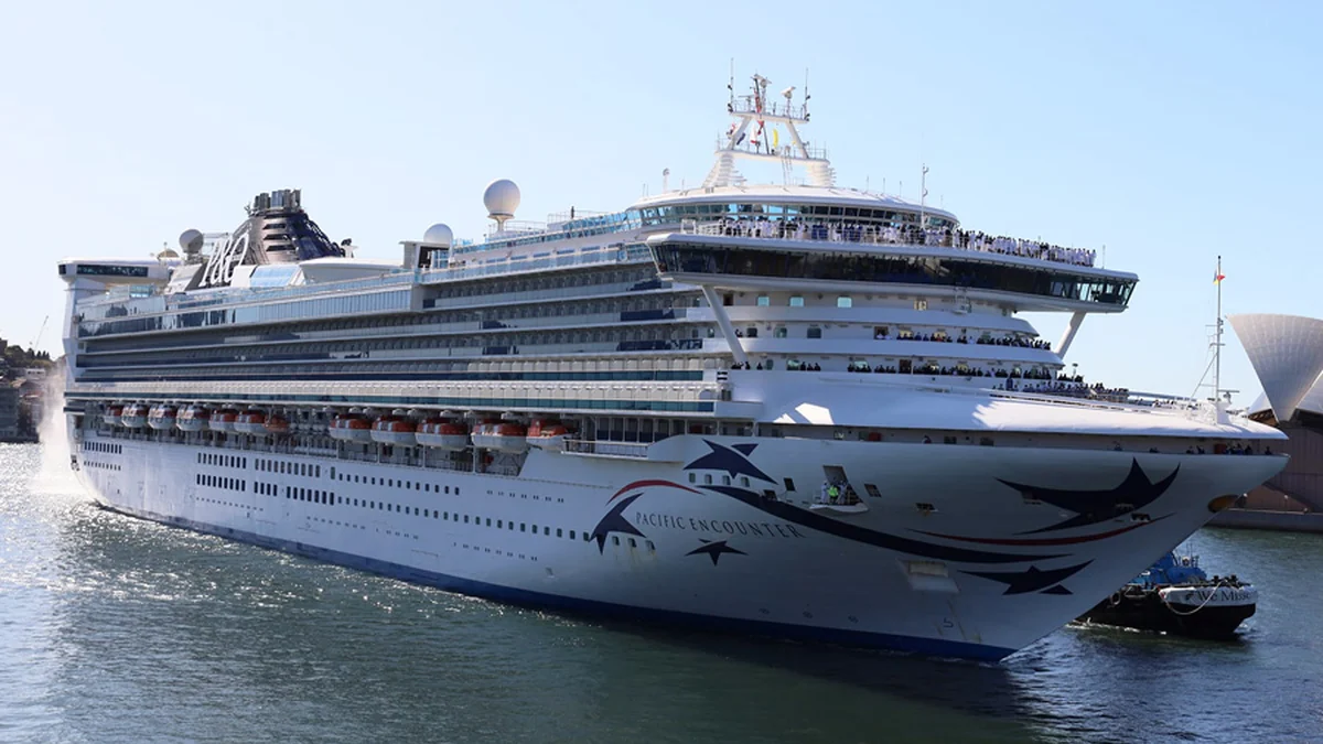 The cruise ship now sailing as Carnival Encounter photographed in Sydney as Pacific Encounter