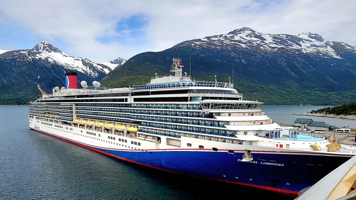 Carnival Luminosa cruise ship at Skagway Alaska