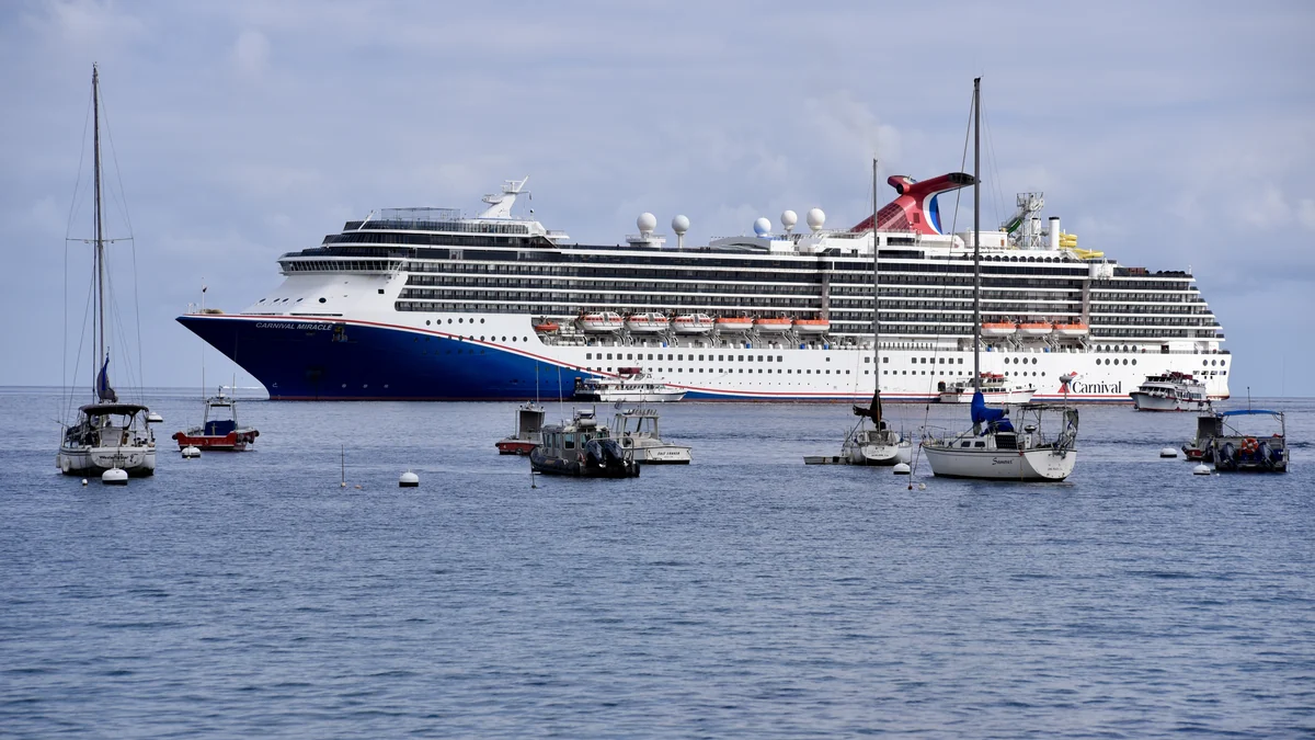 Carnival Miracle cruise ship off Santa Catalina Island