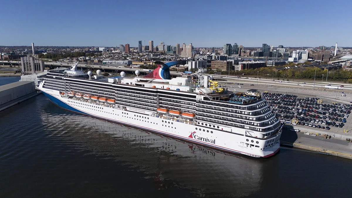 Carnival Pride cruise ship alongside at Baltimore