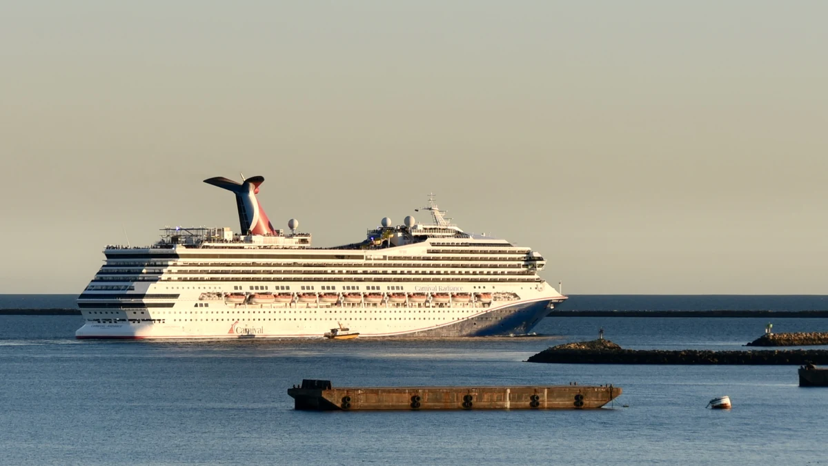 Carnival Radiance cruise ship leaving Long Beach