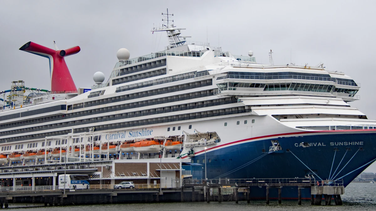 Carnival Sunshine cruise ship alongside in Charleston