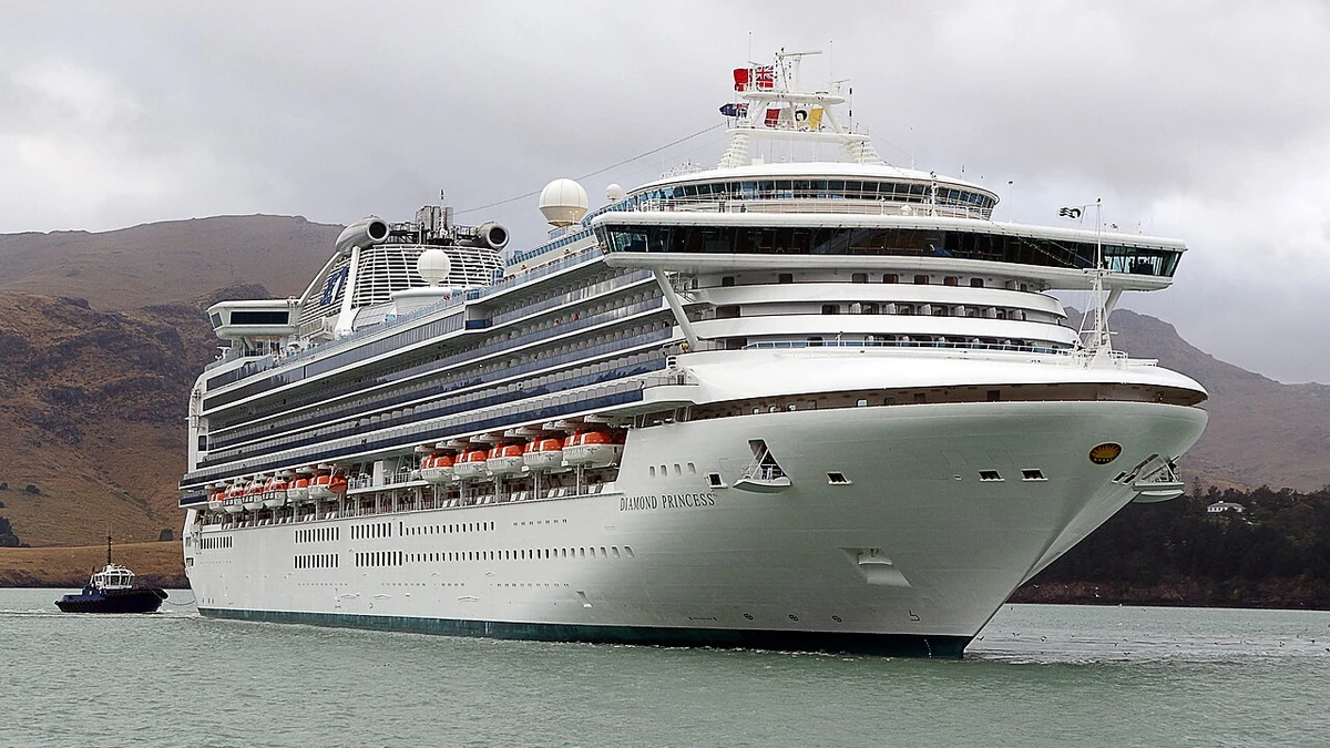 Diamond Princess cruise ship approaching port