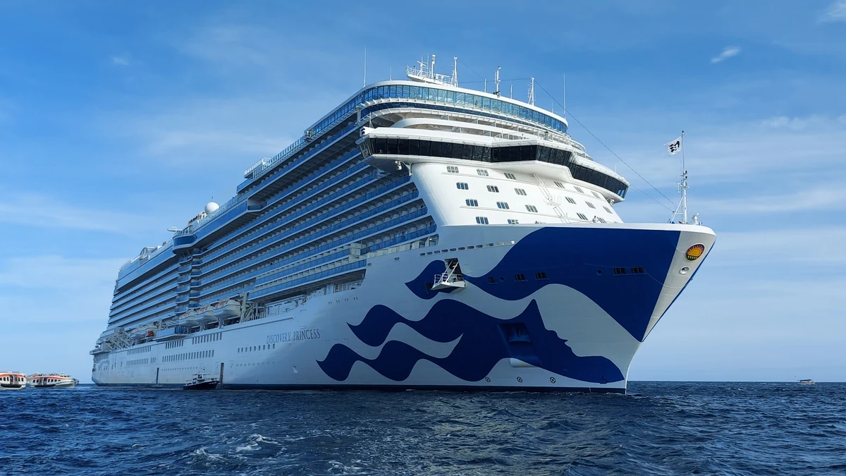Discovery Princess cruise ship tendering off Cabo San Lucas
