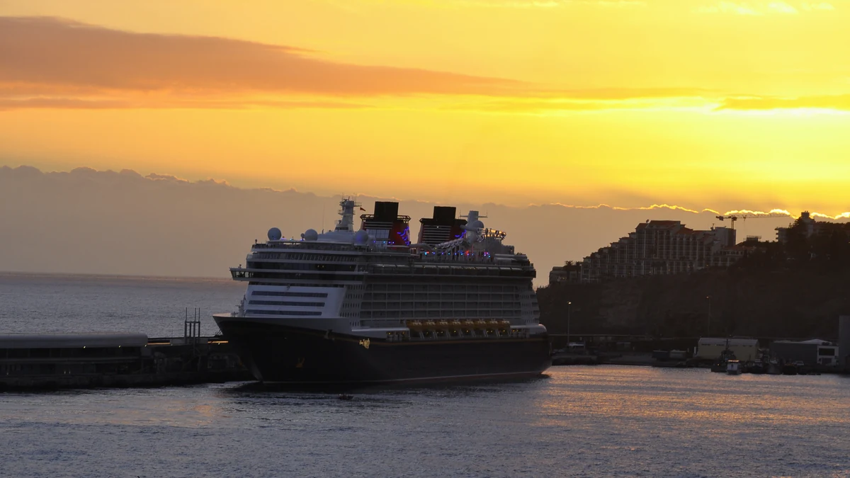 Disney Fantasy cruise ship in Funchal Madeira