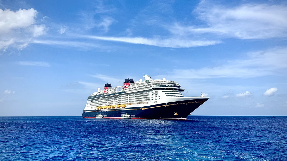 Disney Treasure cruise ship off Grand Cayman