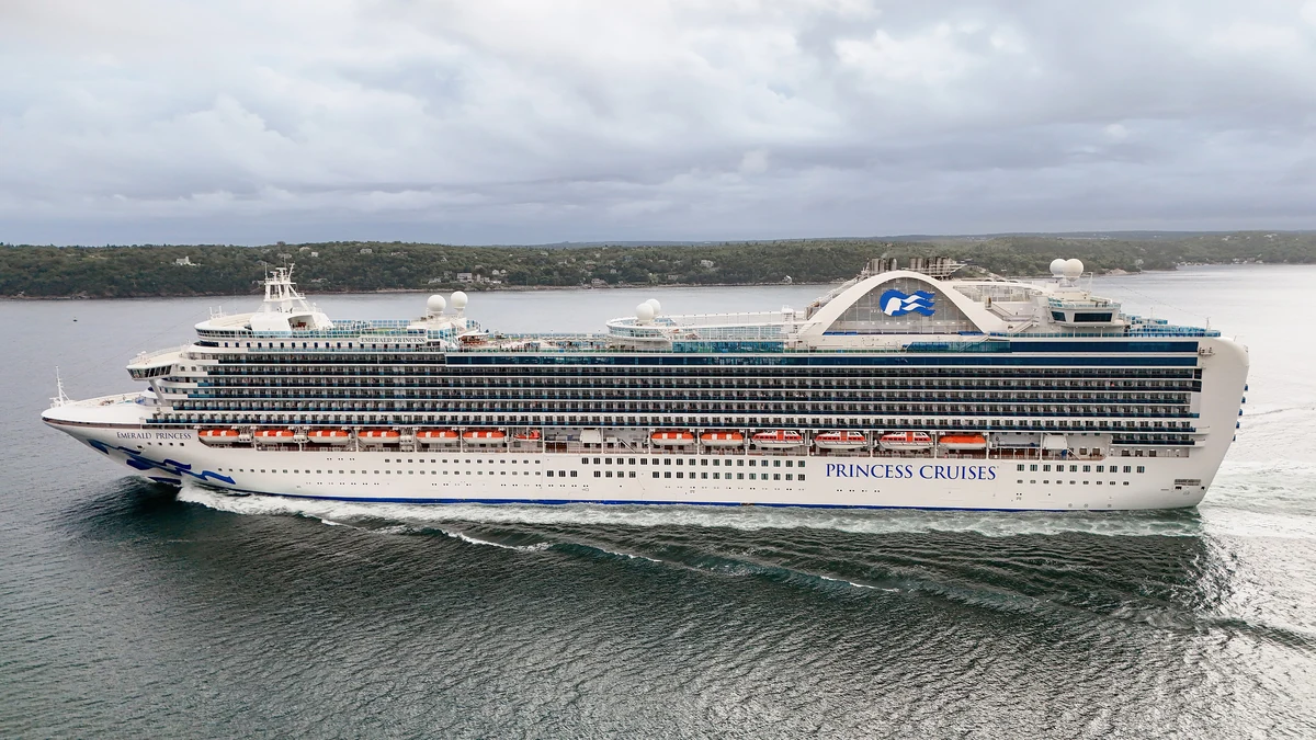 Emerald Princess cruise ship departing Halifax
