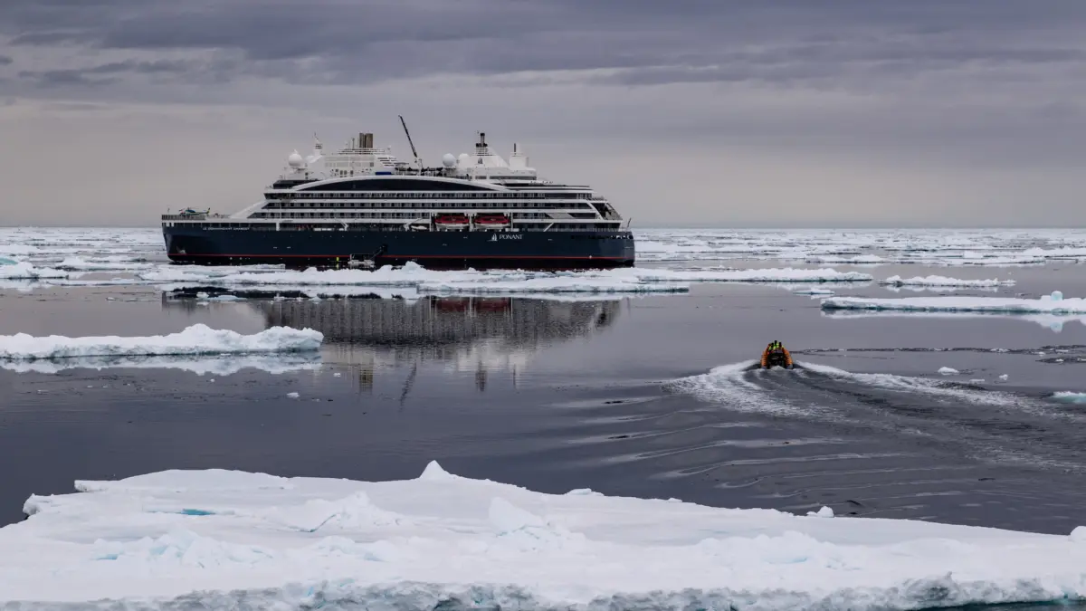 Le Commandant Charcot cruise ship in Baffin Bay