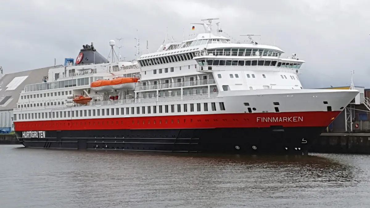 MS Finnmarken Hurtigruten ship in Hamburg