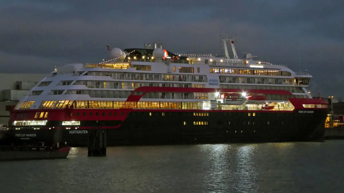 MS Fridtjof Nansen HX Expeditions ship in Hamburg