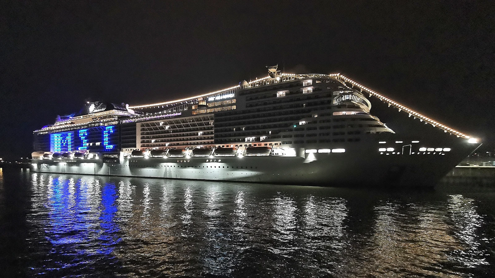 MSC Grandiosa cruise ship at sea