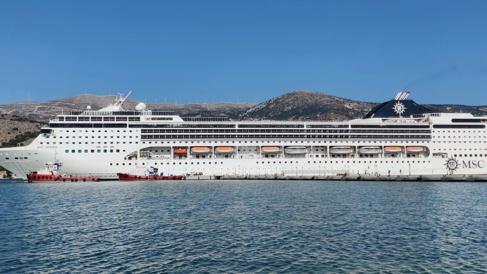 MSC Opera cruise ship in Argostoli